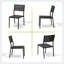 Ensemble de salle à manger pour 6 personnes 82,48 po LX40,55 po avec structure en aluminium, trou pour parasol et chaises sans accoudoirs-237878812-236840424