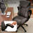 Fabric Office Chair with Inflatable Lumbar Support, Executive Ergonomic Desk Chairs with Flip Arms, High Back Cloth Computer Chair Rocking Function, Heavy Duty Metal Base 300 lbs Capacity| Grey-1635253340