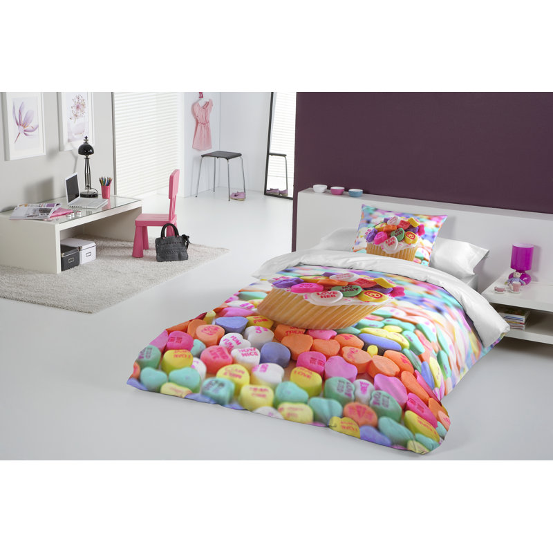  Ensemble de housse de couette réversible Cupcake, Simple