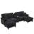 U-shaped Sectional Sofa (Black)-313851773