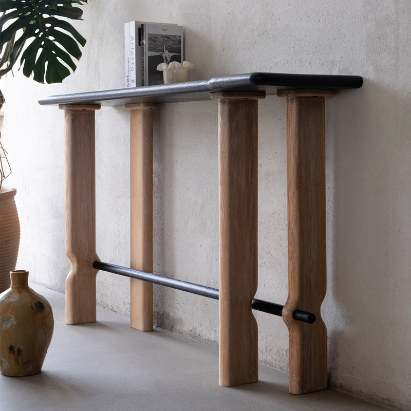 Retro Minimalist Console Table, 35.43" H x 62.99" W x 14.17" D