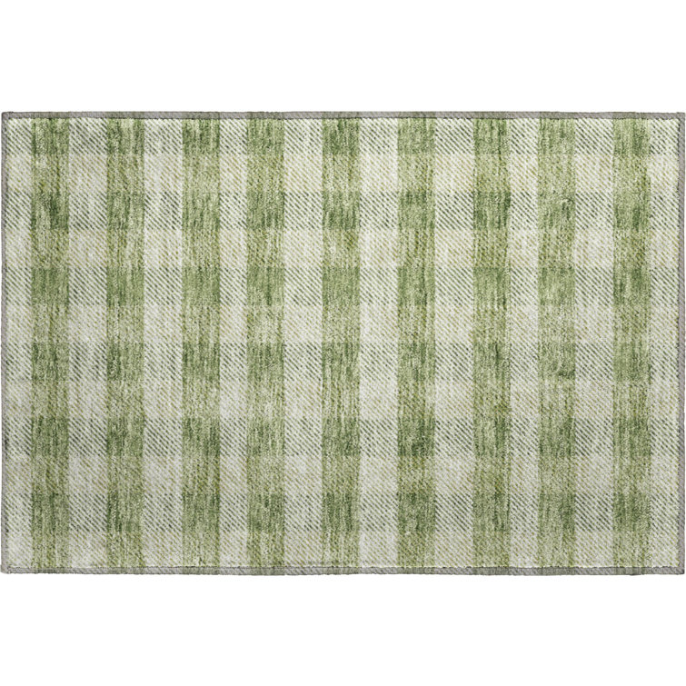 Premium Machine Washable Prisco Green Rug