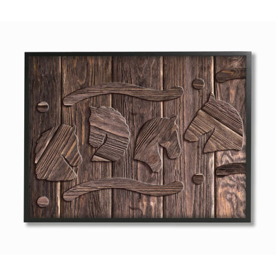 " Unicorn Rustic Etch Wood Grain Brown Digital Design " by Ziwei Li