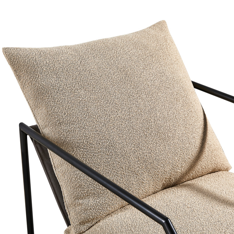 Fauteuil de 30,7 po de largeur Antiono, 100 % lin beige