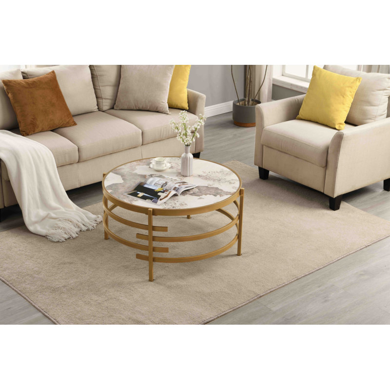 Table basse Ballintrae, Doré, H 17,72 po x l 32,48 po x P 32,48 po