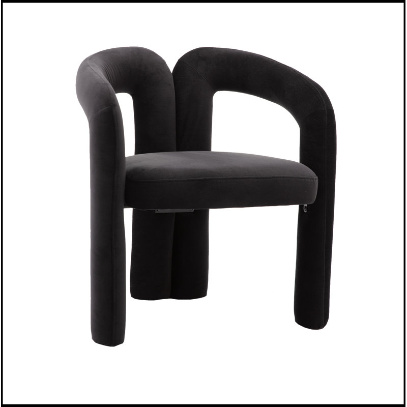 Ensemble confortable de chaises d'appoint rembourrées en velours pour divers espaces, Noir