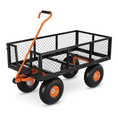 Heavy-Duty Steel Garden Cart/Wagon, 500–1400 lbs Capacity Utility Hauler for Yard, Lawn, Gardening, and Outdoor Tasks
