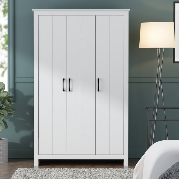 17 Stories Limestone 3 Door Manufactured Wood Wardrobe & Reviews ...