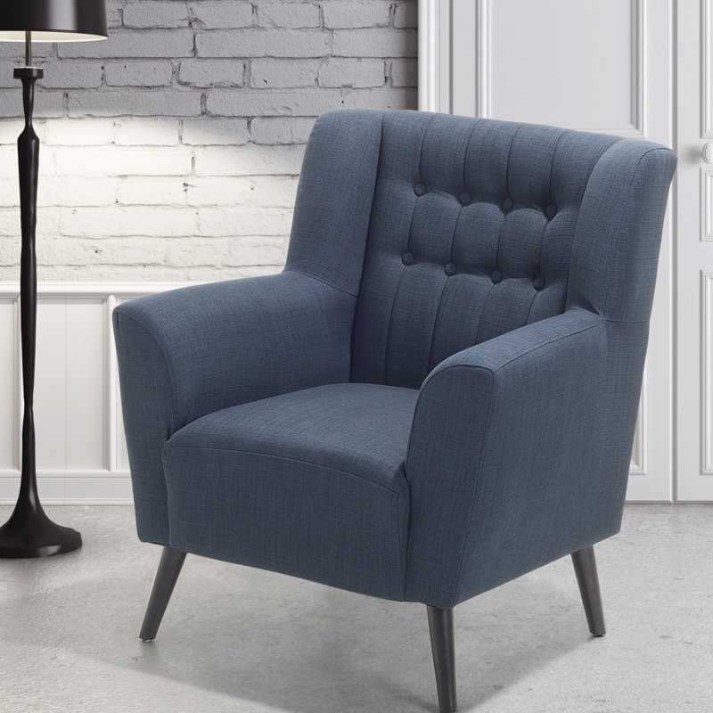 Tardif Upholstered Armchair, Dark Blue