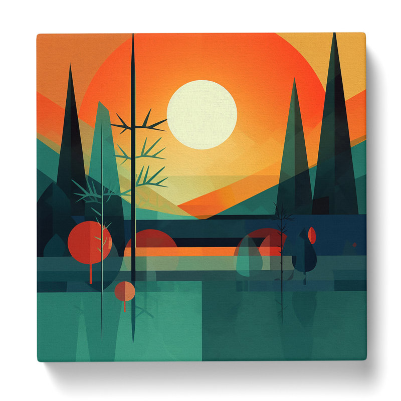 Modern Wall Art - Wrapped Canvas - Framed Print, 50cm H x 50cm W x 3cm D
