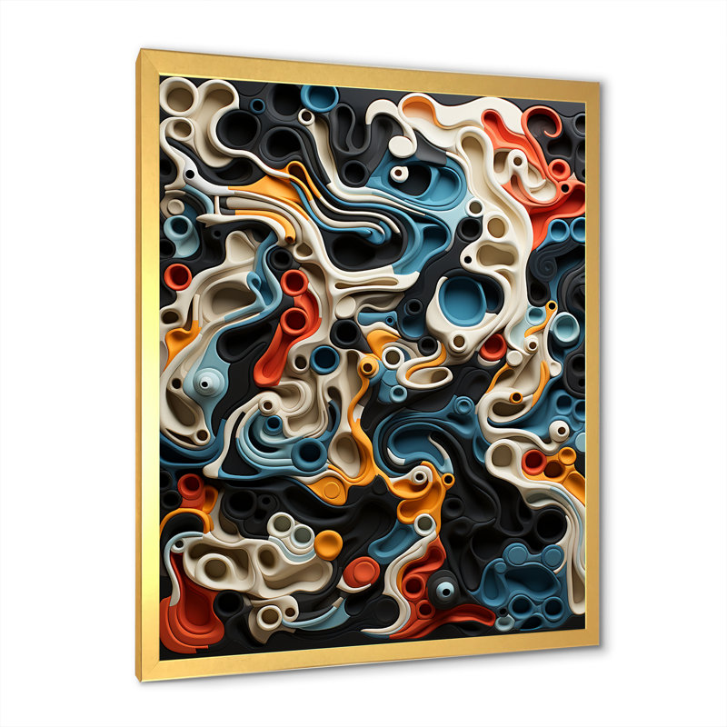 Owls Line Realms sur impression sur toile, Encadrement doré, H 20 po x l 12 po x P 1 po