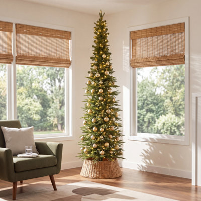 Slim Pre-Lit Fir Christmas Tree