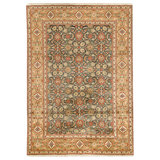 Hand Knotted Wool Area Rug in Black And Gold