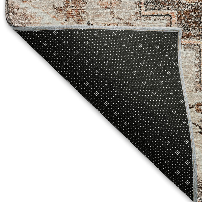 Tapis terre cuite lavable à la machine Premium Prisco, Rectangle 10 pi x 14 pi