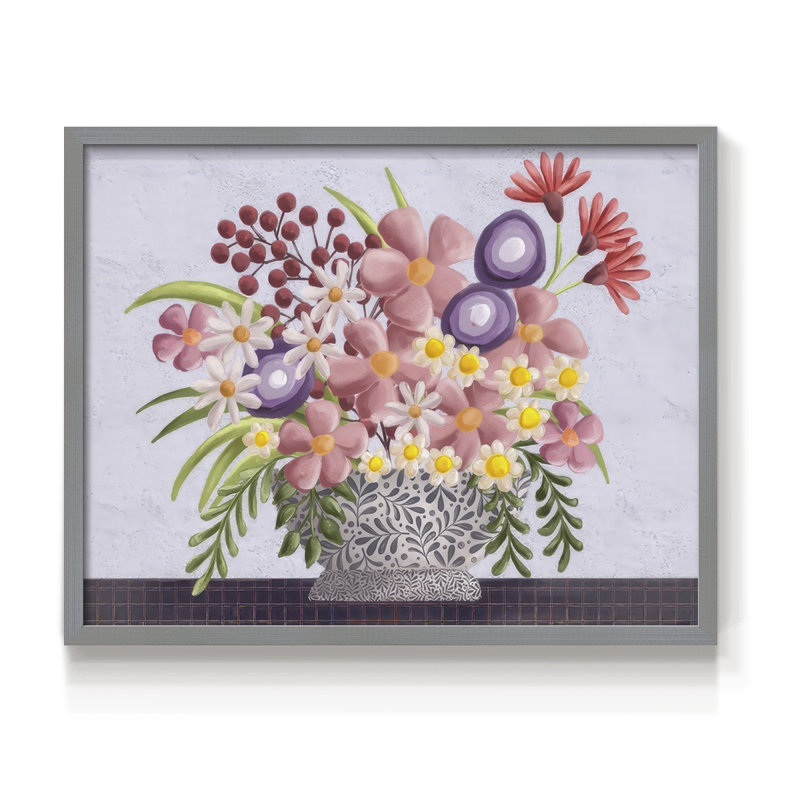 «Snappy Bouquet II», reproduction encadrée, H 8 po x l 10 po, Gris