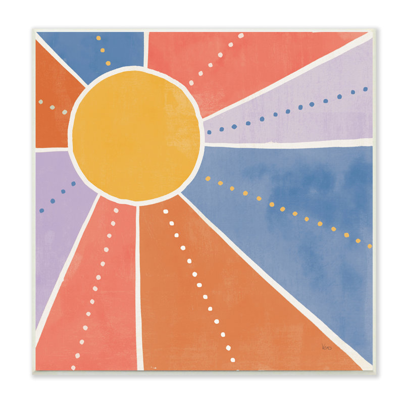 «Playful Sun Rays Polka Dot Stripe» par Veronique Charron - impression sur toile tendue, H 12 po x l 12 po x P 0,5 po