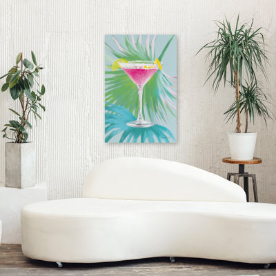 Tropical Cocktail II - cocktail bleu, art vert