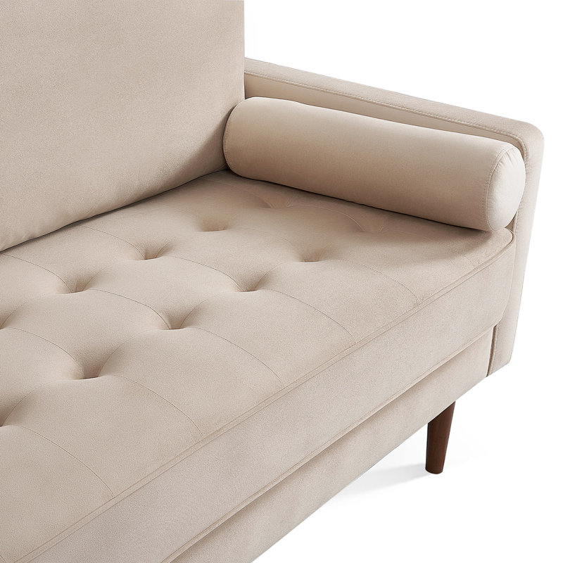 Velvet Lounge Sofa Seats 3, Highly Resilient And Comfortable Design, Comes With 2 Pillows, Suitable For A Variety Of Home Spaces