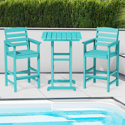 Dalson 3 Piece Seating Group Outdoor Bar Set by Winston Porter