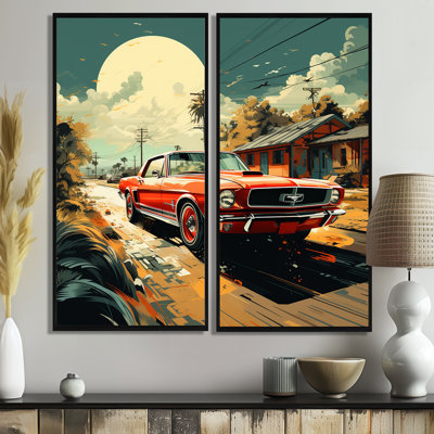 «Classic Muscle Car Mustang - Performing Arts Cars», art mural Muscle américain