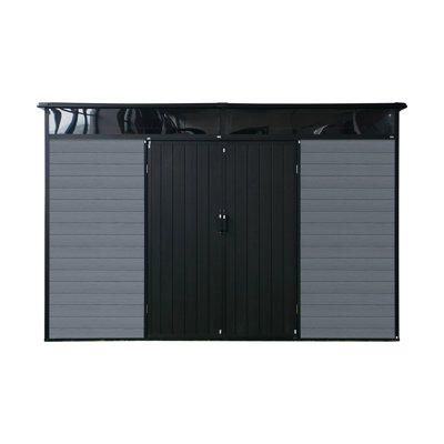 Modern Sheds with Storage, 10x7 ft Resin Steel Frame for Backyard