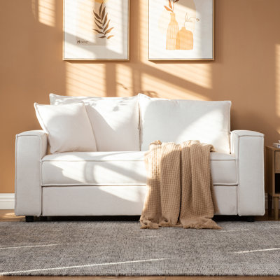 65 '' Upholstered Sofa 2 Seater Couches Small Loveseat For Small Apartment Living Room