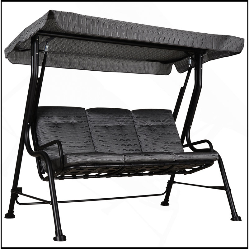 Balancelle d'extérieur 3 places avec auvent réglable et coussins confortables