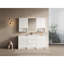 Ensemble de meuble-lavabo autoportant 72 po avec lavabo en résine, 2 armoires de rangement et 2 armoires murales, portes et tiroirs à fermeture en douceur, blanc brillant, contreplaqué (KD-Packing)