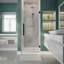 Porte de douche à charnière sans cadre l 30 po x H 72 po avec verre trempé 5/16 po-123222416-94369864