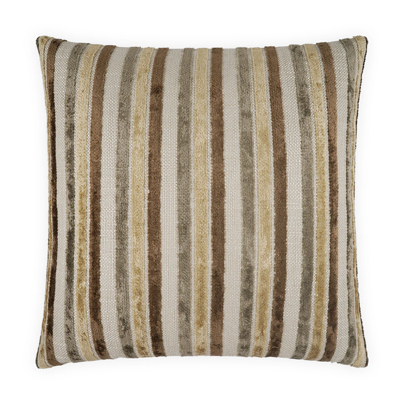 Borderline Square Pillow Cover & Insert, Mocha, Square 22"