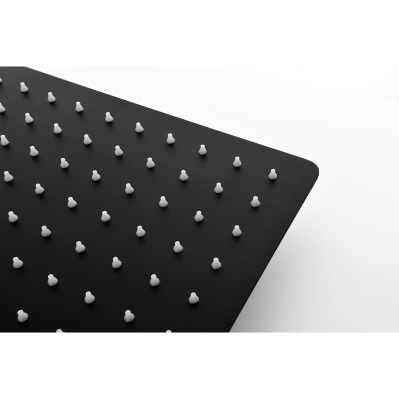 Douche murale avec pomme de pluie 12 po, noir mat, laiton et acier inoxydable, salle de bain Regain Your Energy and Vitality