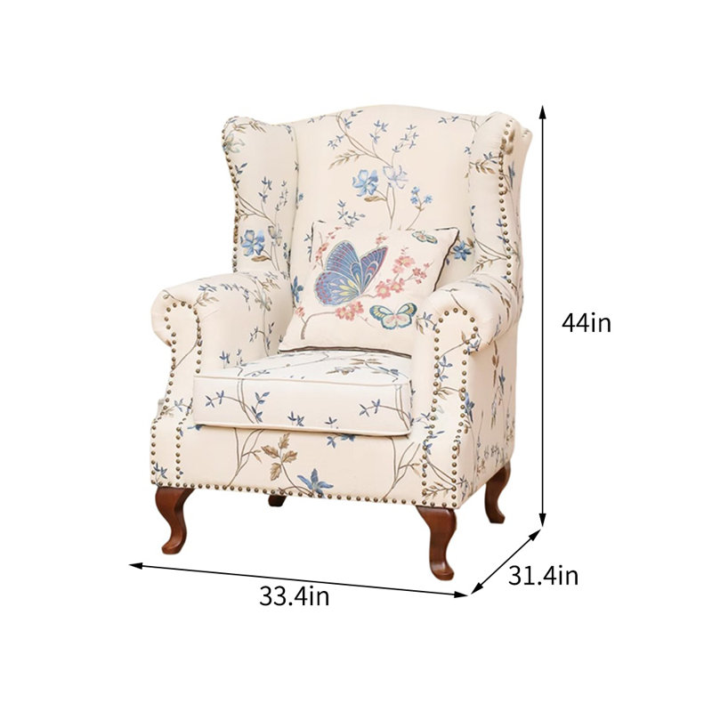 Fauteuil de 33,4 po de large Katsura, Blanc cassé