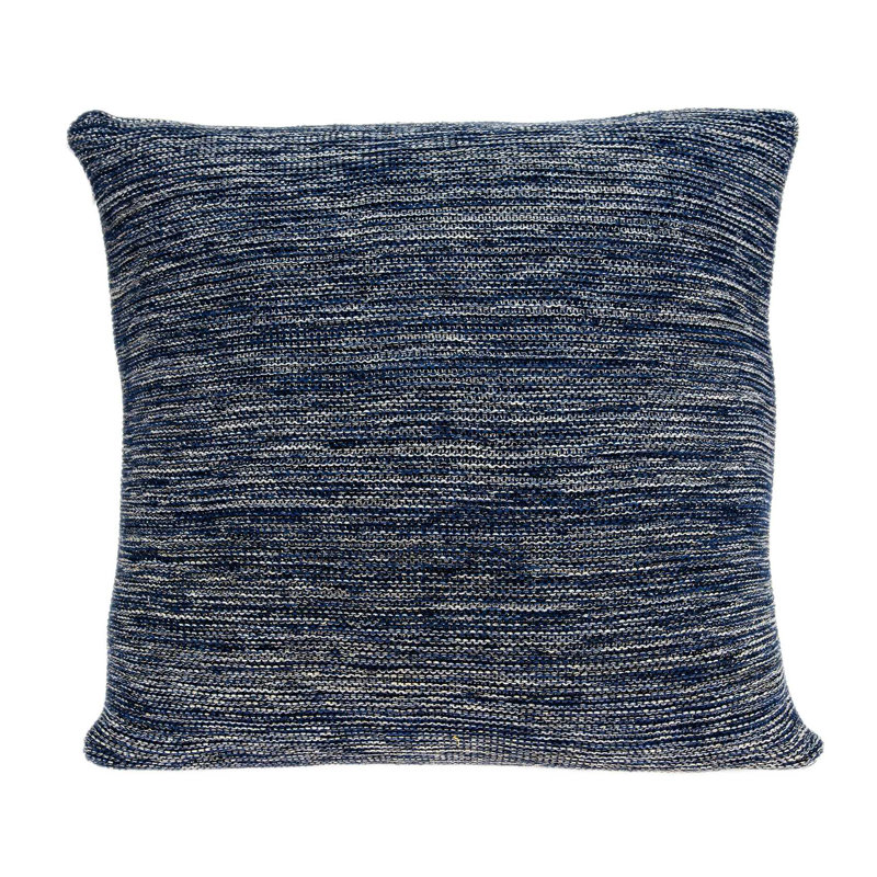  Coussin décoratif en mélange de coton 20 po, Bleu, Polyester/ Bourre en polyester