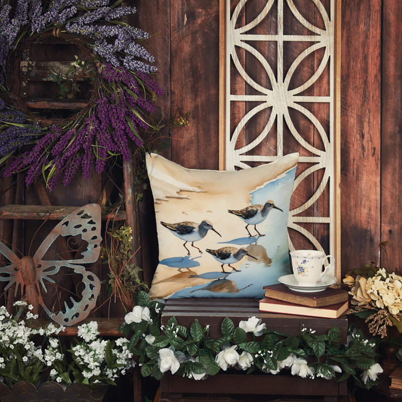 Sandpipers Throw Pillow, Square 14"