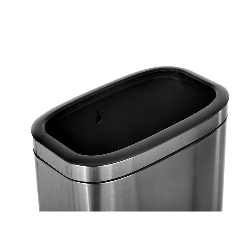 10,5 gallons Poubelle rectangulaire ouverte en acier inoxydable sans couvercle avec doublure