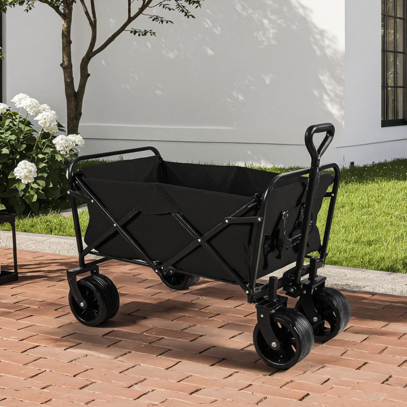 Chariot de plage pliable 100L pliable avec une grande capacité de 220Lbs, Noir