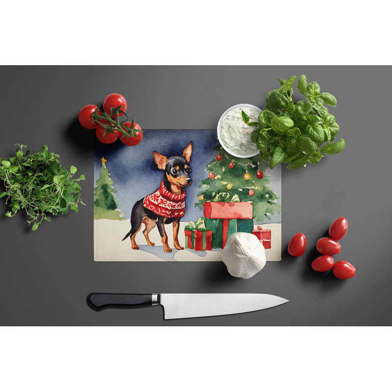 Grande planche à découper miniature en verre Pinscher Cozy