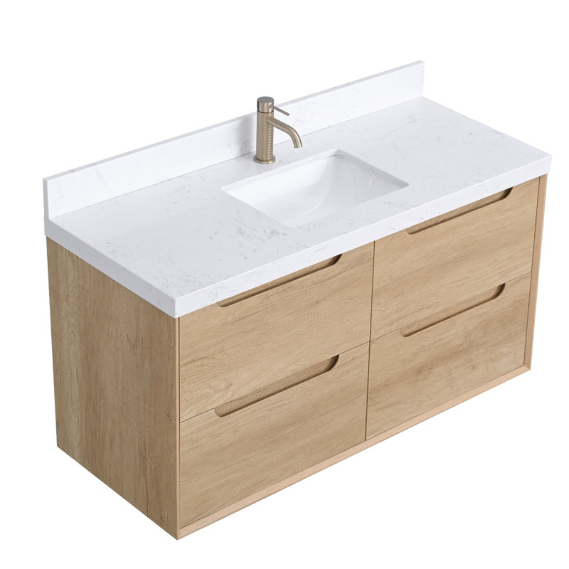 Single Bathroom Vanity with Engineered Stone Top