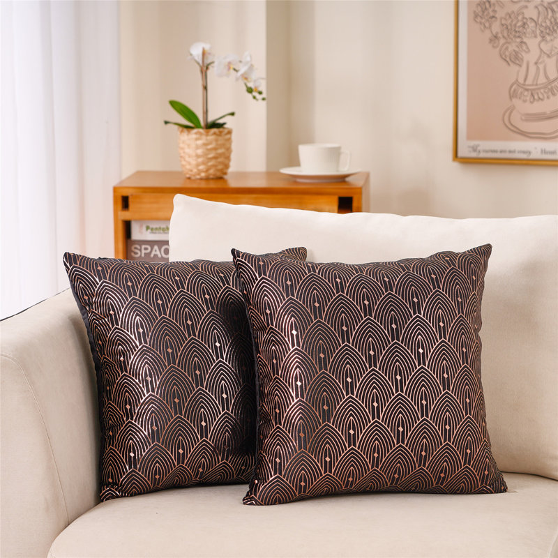 Velvet Throw Square Accent Pillows, Pillow Cover Only - No Insert, 20" x 20", Black