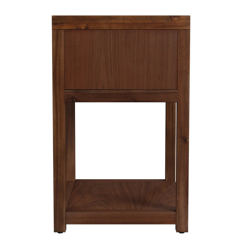 Nora 21 in. W Wood 1 Drawer Small Nightstand with Shelf, Walnut