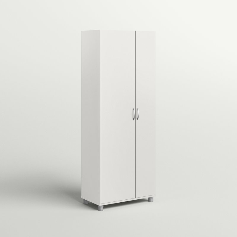 Aleg 28.62" W Asymmetrical Garage Storage Cabinet, White