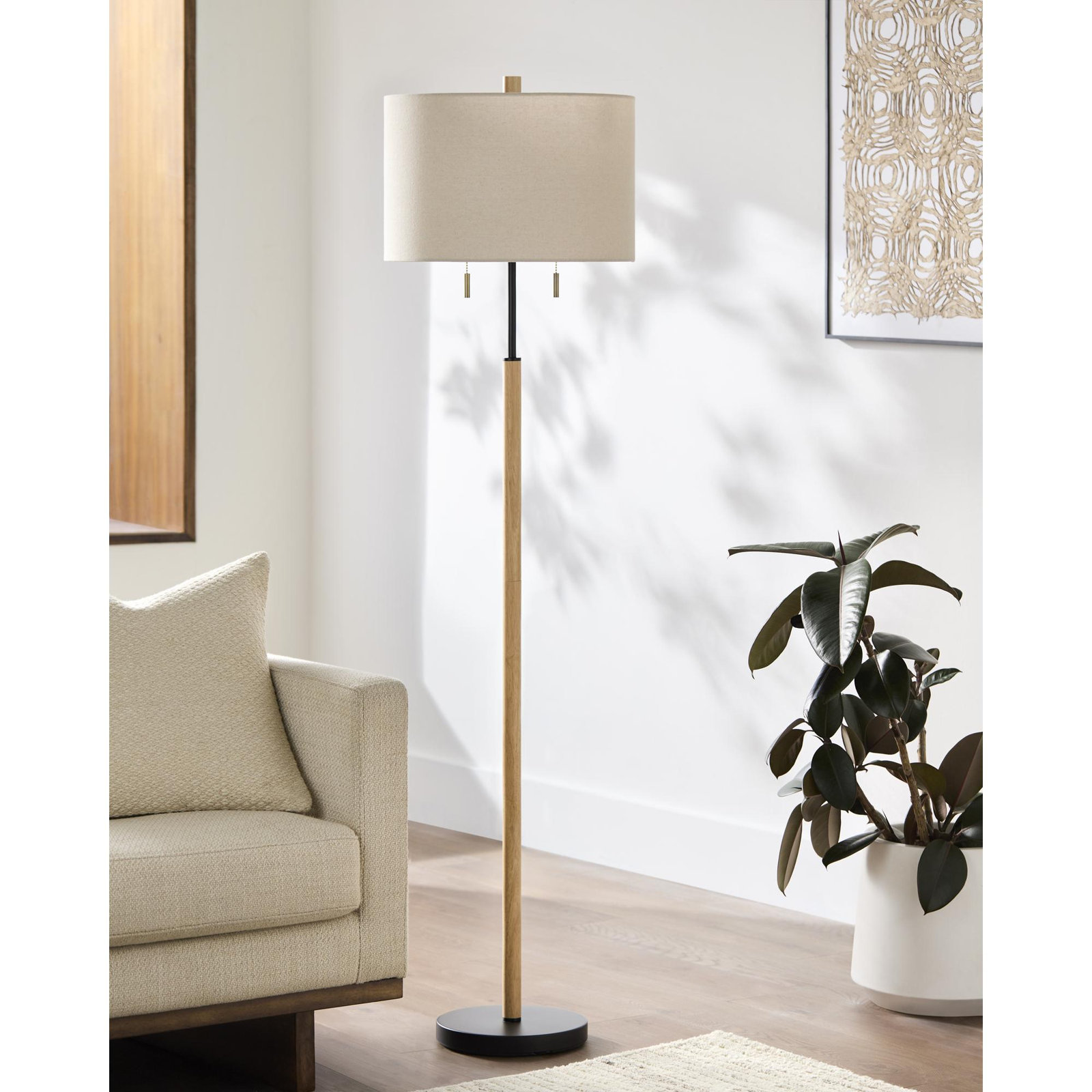 Kenley 62'' Floor Lamp, Beige