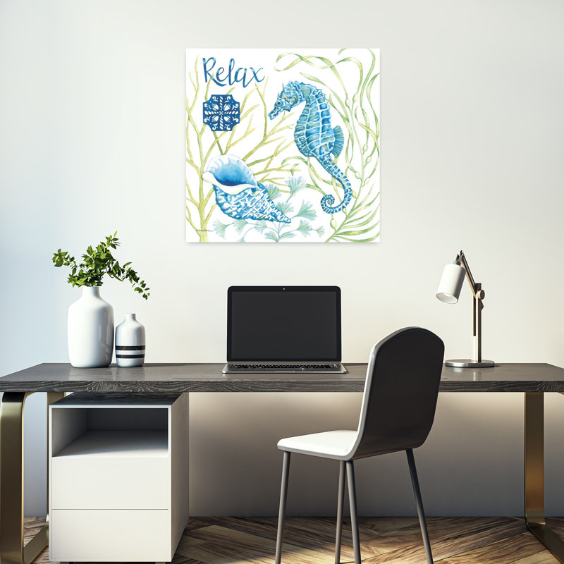 Seaside Relax, art côtier contemporain, H 18 po x l 18 po