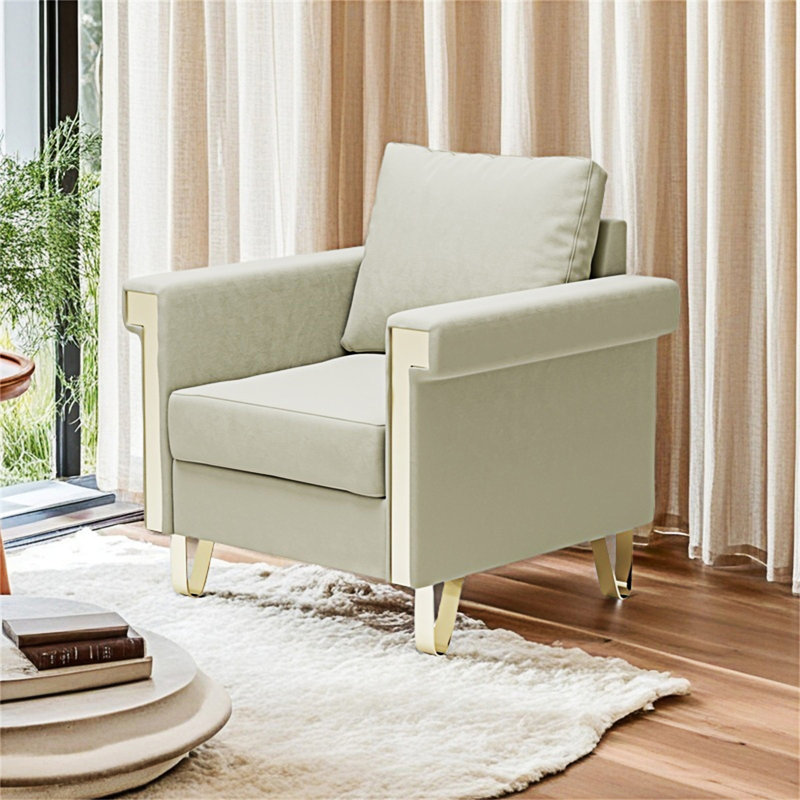 Chaise d'appoint (chaise incluse seulement), Blanc, crème