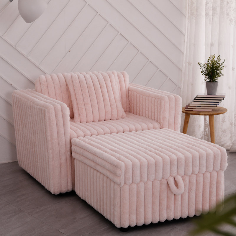 Pink 44.9" Modular - Comfortable & Versatile. Quality Materials. Washable Cushions. Hydraulic Lift Storage. Stylish For Bedroom Living Room. 2 Functional A Relaxing Space. Metal Frame Foam Filler.