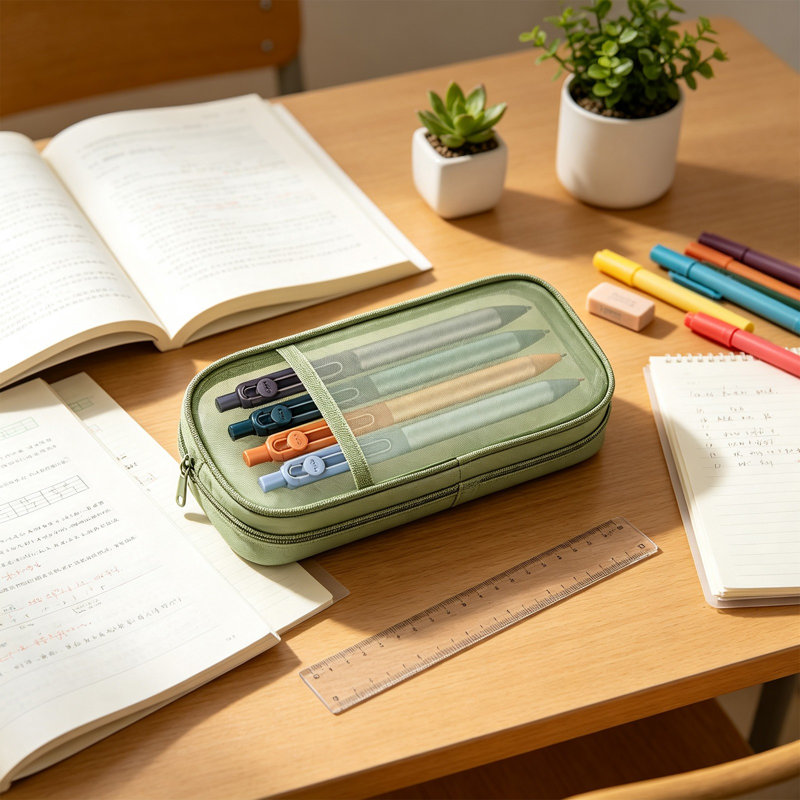 Trousse à crayons en tissu coloré, pochette pour crayons et pinceaux de maquillage pour enfants et adolescents, pour la maison et le bureau