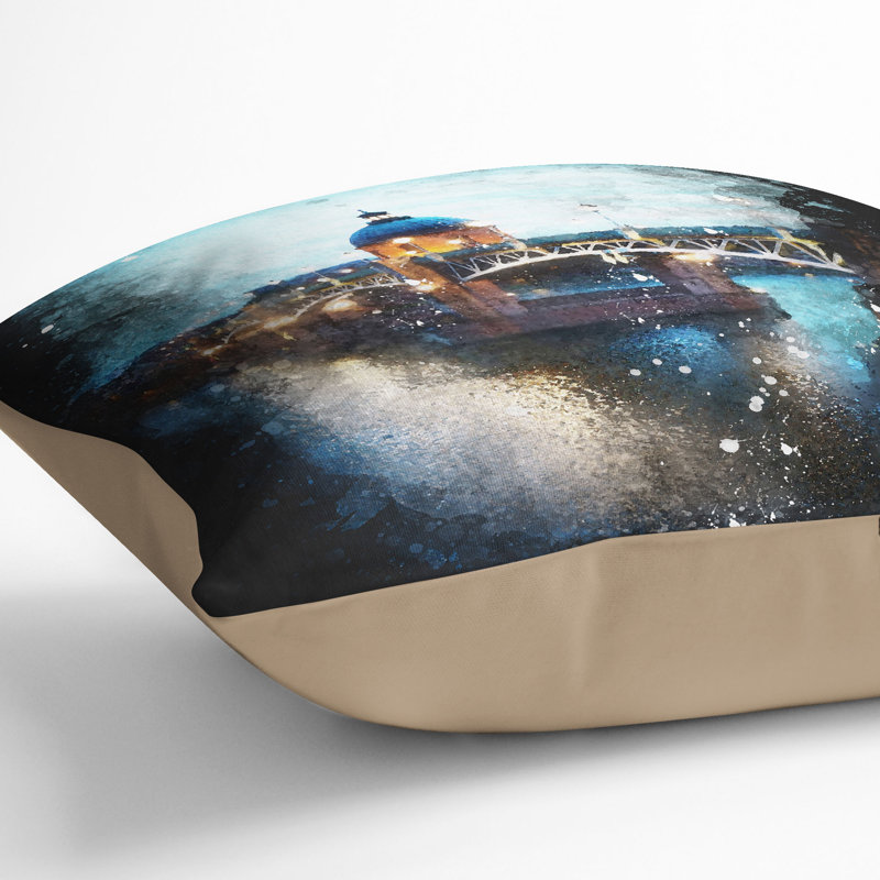 Saint-Pierre Bridge in Toulouse France Cushion with Filling, Stone, 40cm H x 40cm W x 15cm D