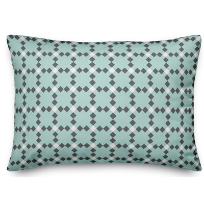 Housse et insert de coussin rectangulaire à carreaux Check