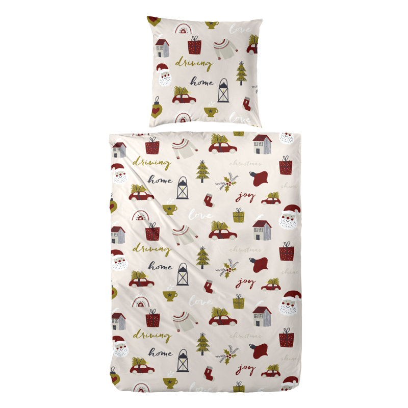 Frode Cotton Block Print Duvet Cover Set with Pillow Shams, Single Duvet Cover + 1 Standard Pillowcase