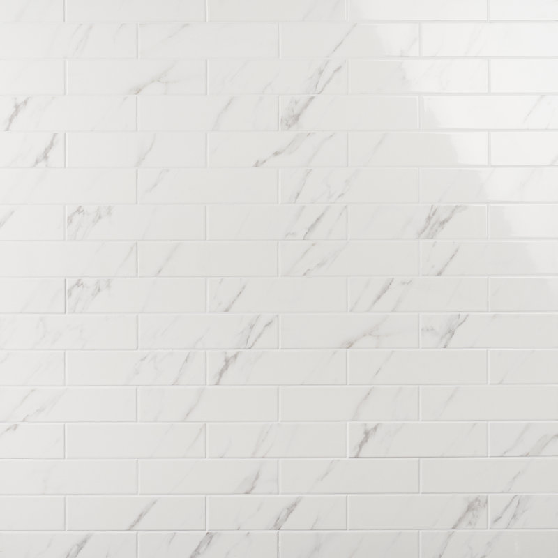Santorini Polished Ceramic Wall Tile (5.38 Sq. Ft. / Case), Statuario